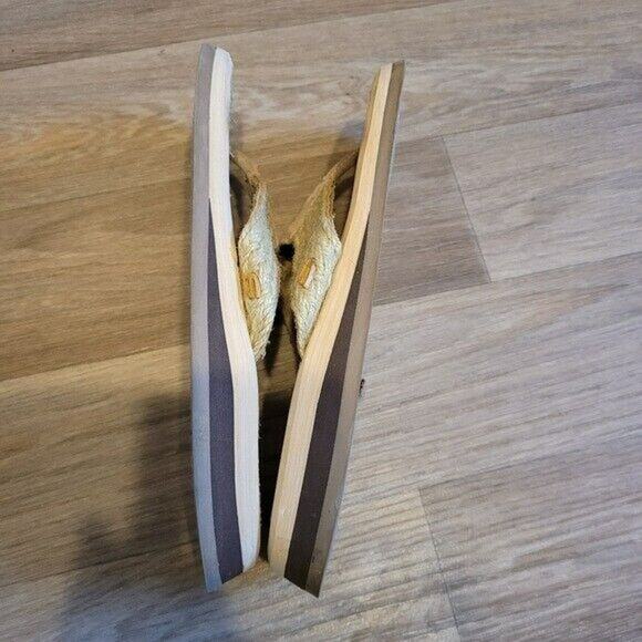 Vtg Y2K Skechers Woven Flip Flops Womena Size 8 Boho Beige Beachy Preppy - Picture 6 of 10